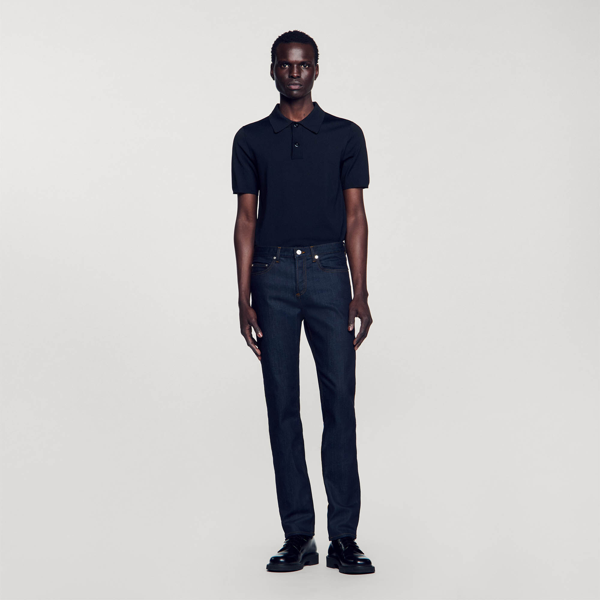 Jeans dritti con lavaggio Waterless