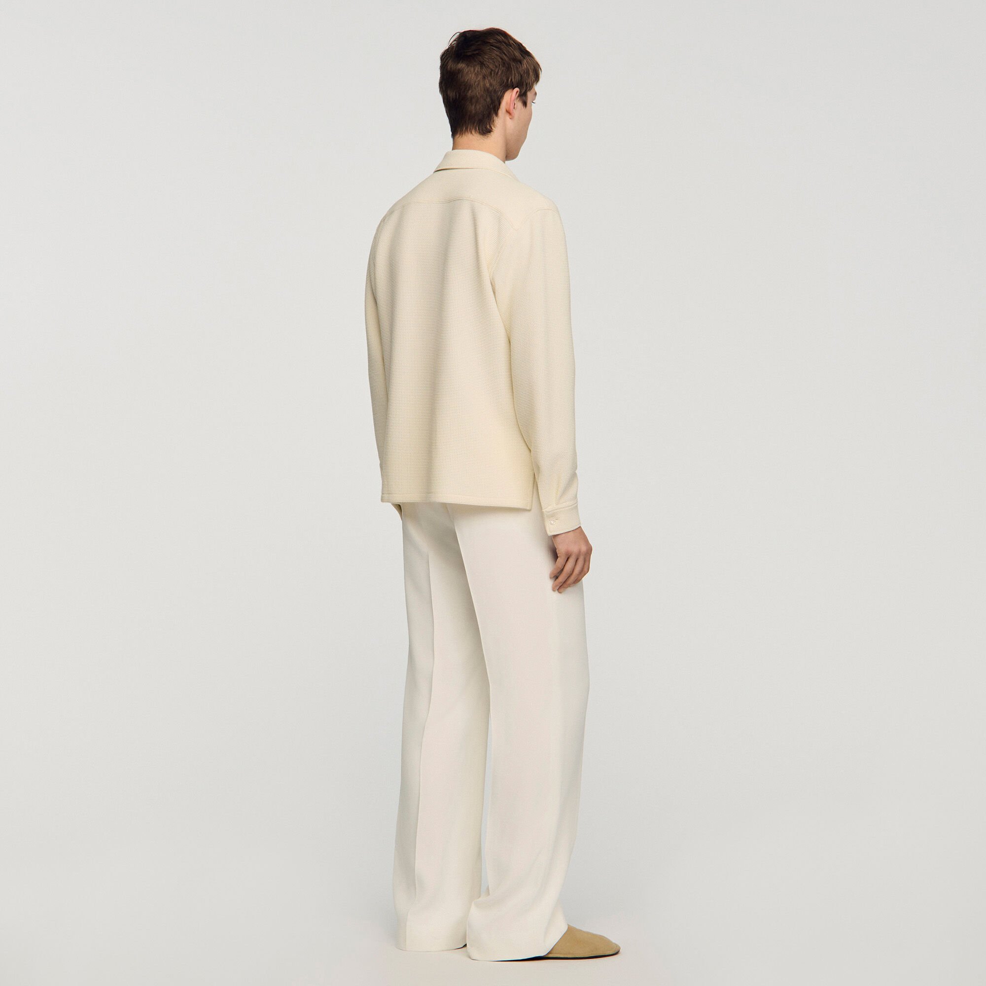 Camicia testurizzata collo aperto