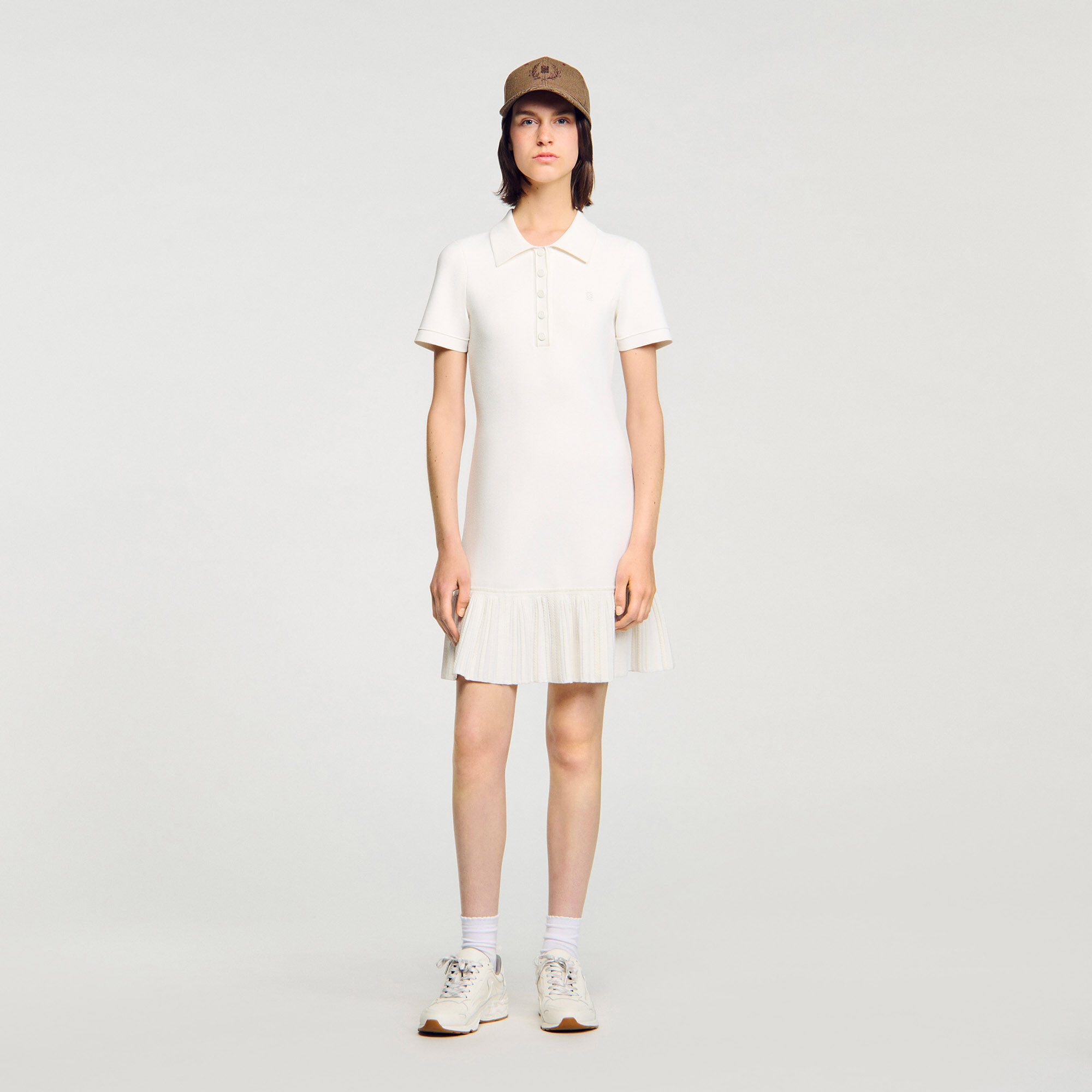 Abito corto in maglia colletto polo