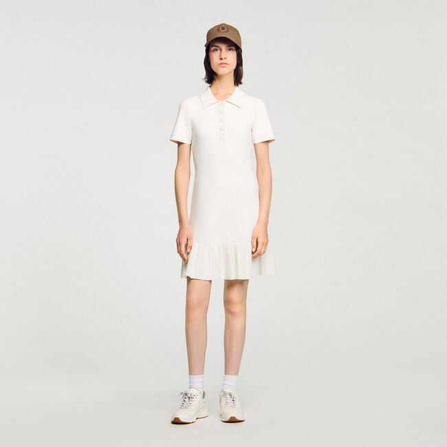 Abito corto in maglia colletto polo