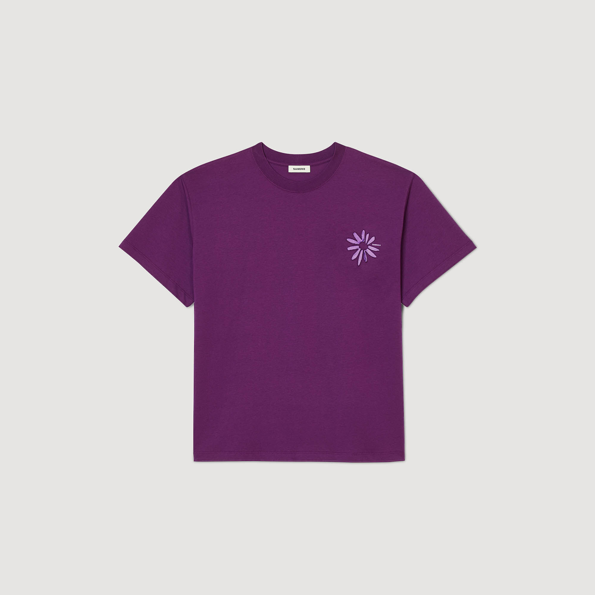 T-shirt in cotone con fiore