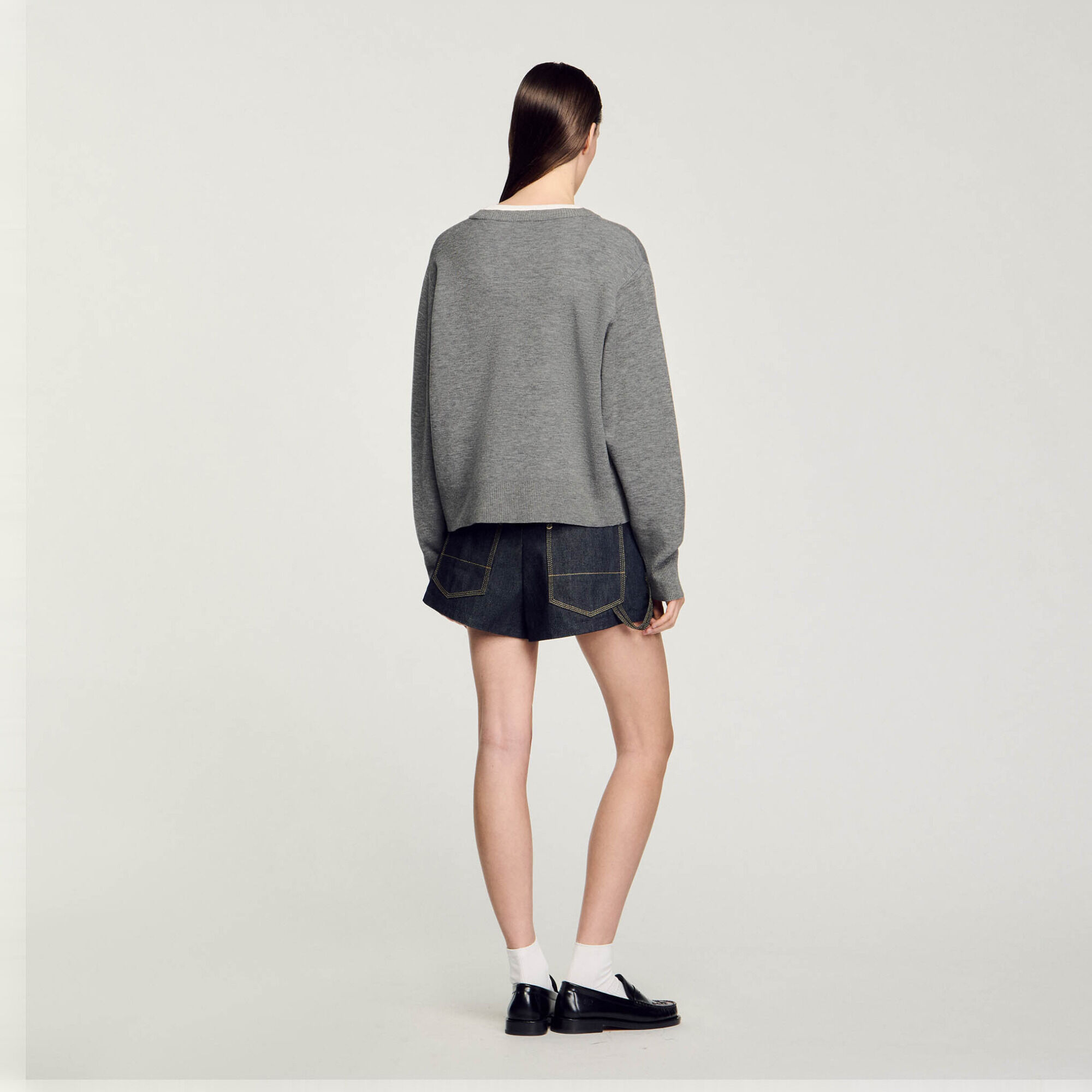 Maglione con colletto a contrasto - Donna | Sandro