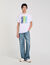 T-shirt in cotone con stampa a onde