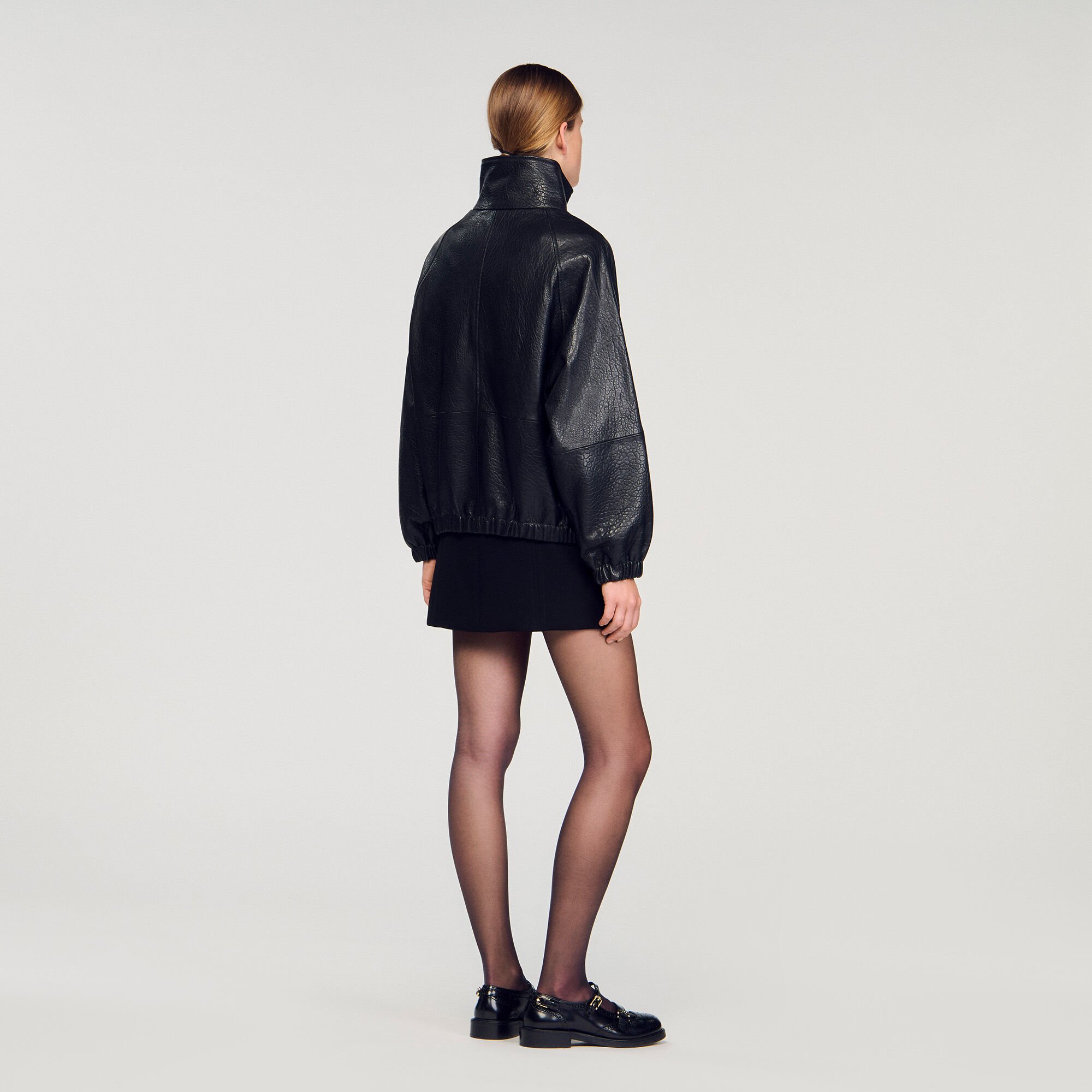 Giubbotto in pelle oversize