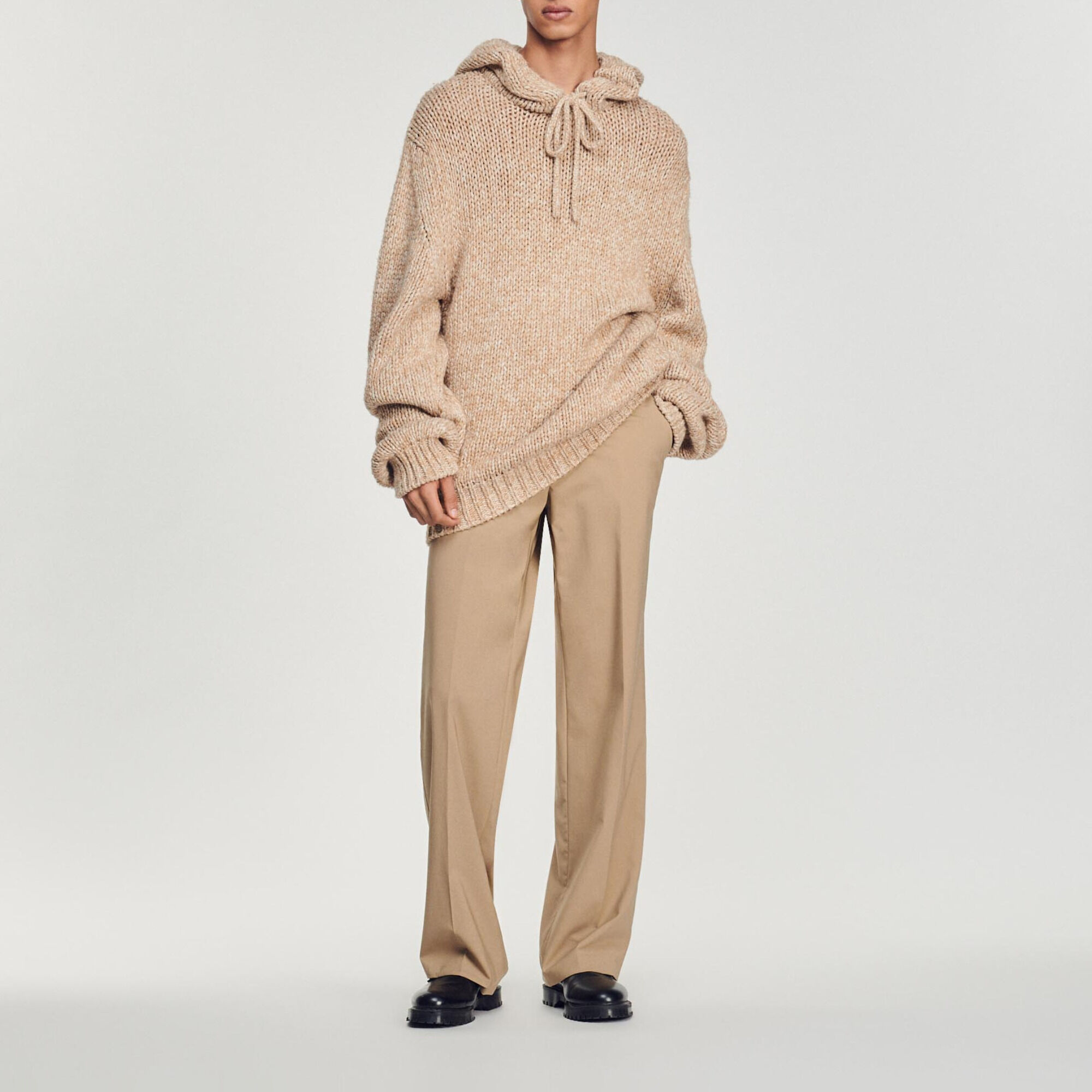 Felpa con cappuccio oversize in maglia