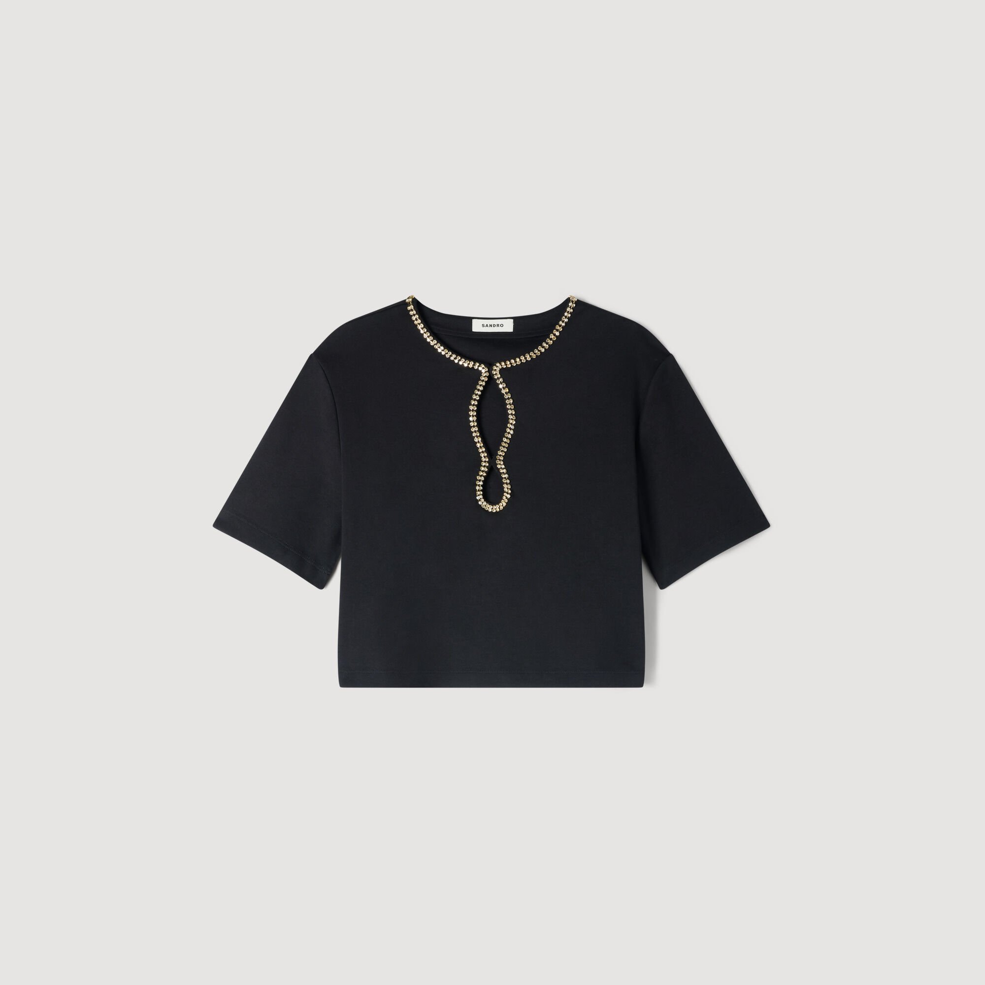 T-shirt corta glitterata