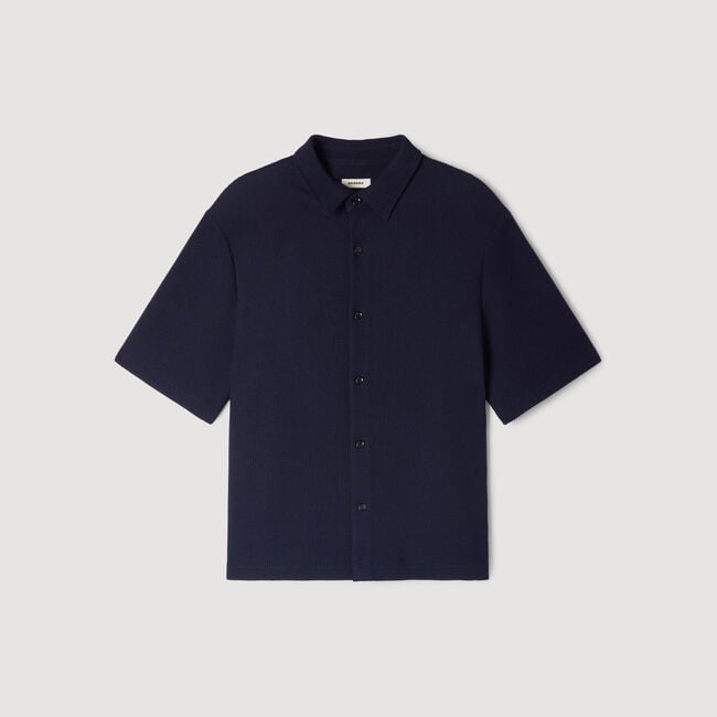 Camicia testurizzata collo aperto