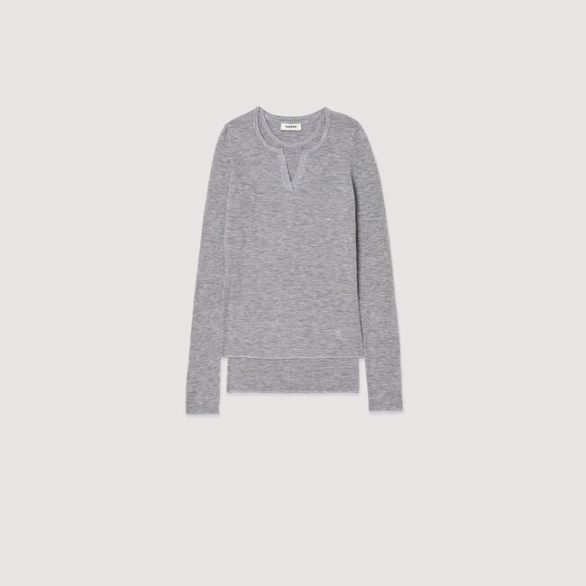 Maglione trompe l'œil in lana
