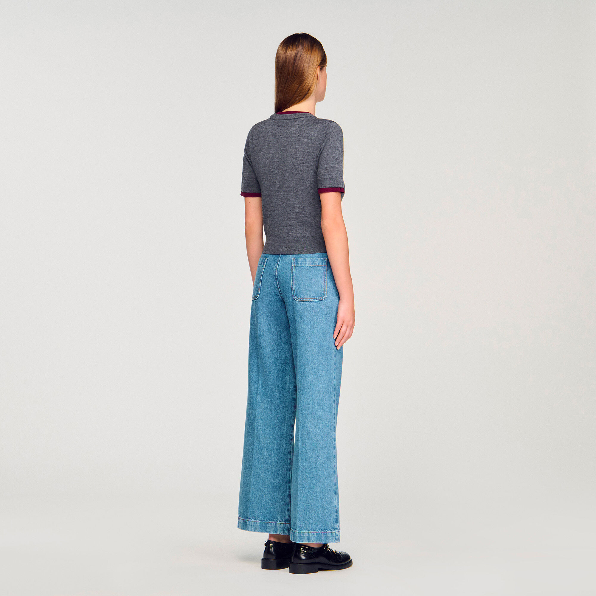 Maglione corto bicolore