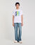 T-shirt in cotone con stampa a onde