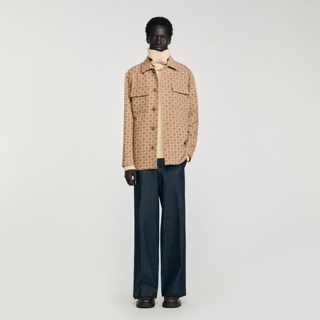 Overshirt a jacquard Square Cross