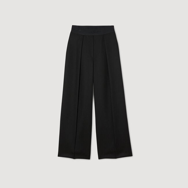 Pantaloni larghi a vita elastica