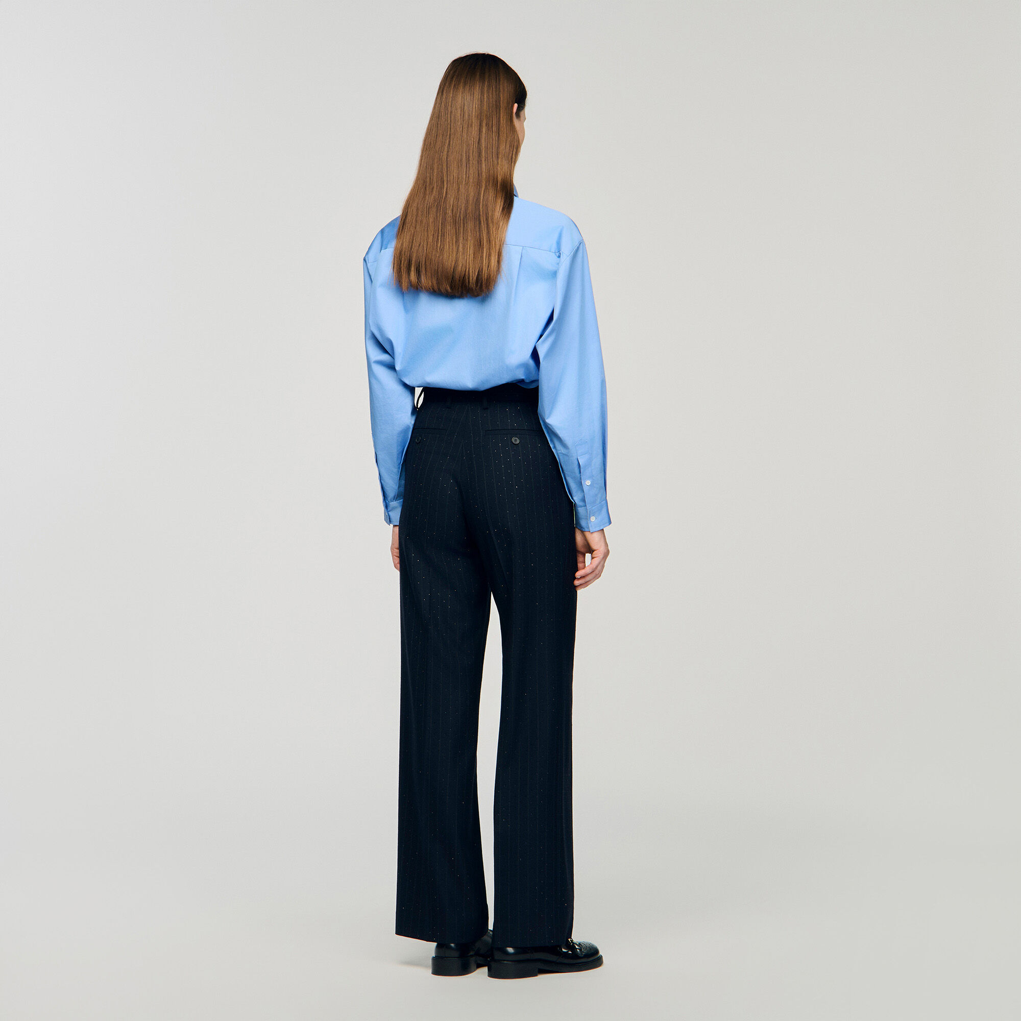 Pantaloni a righe glitterate