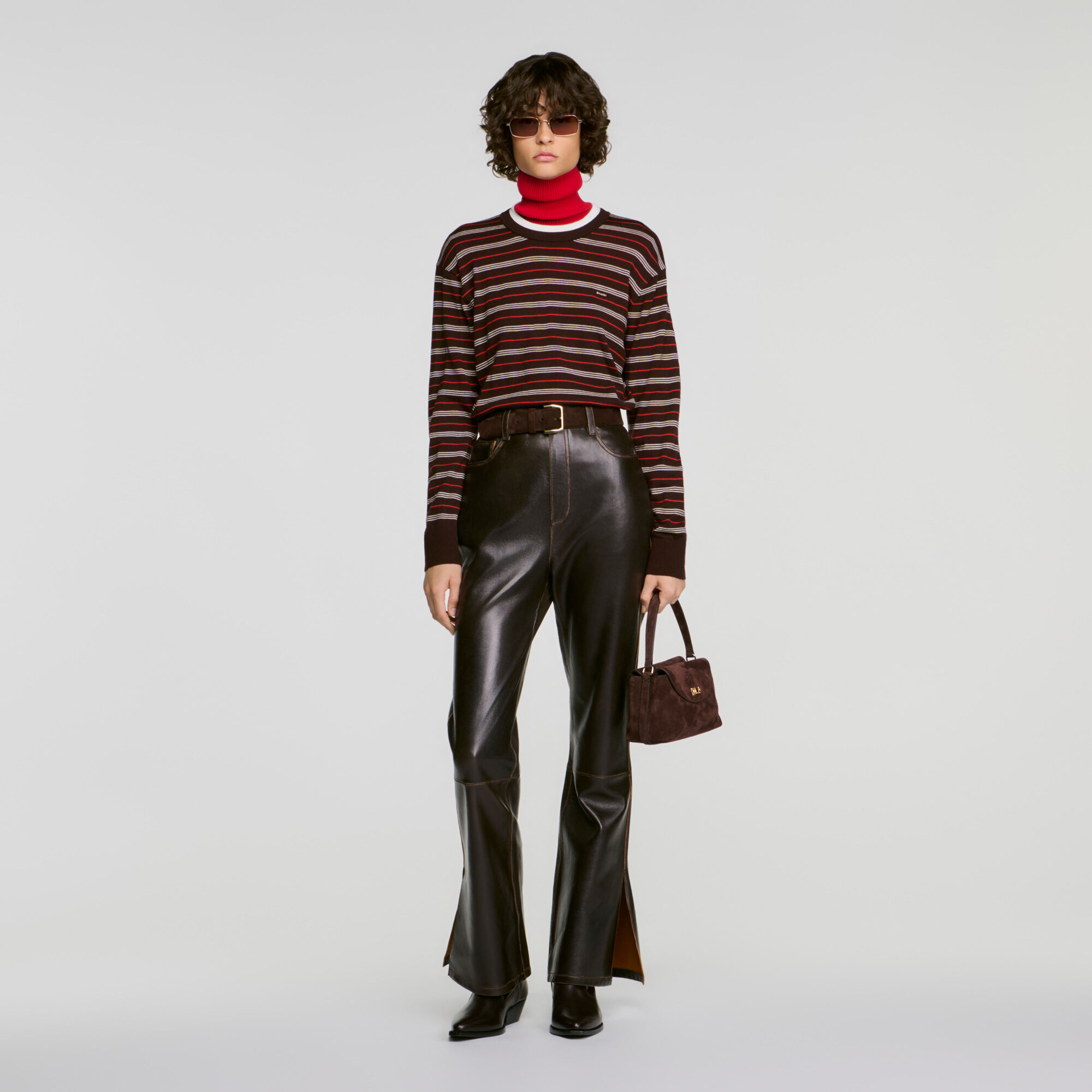 Pantaloni in pelle invecchiata - Donna | Sandro