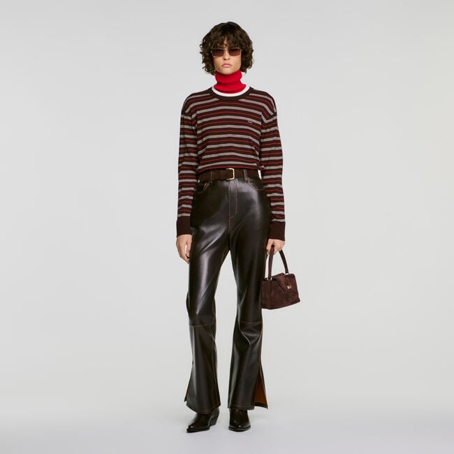 Pantaloni in pelle invecchiata - Donna | Sandro