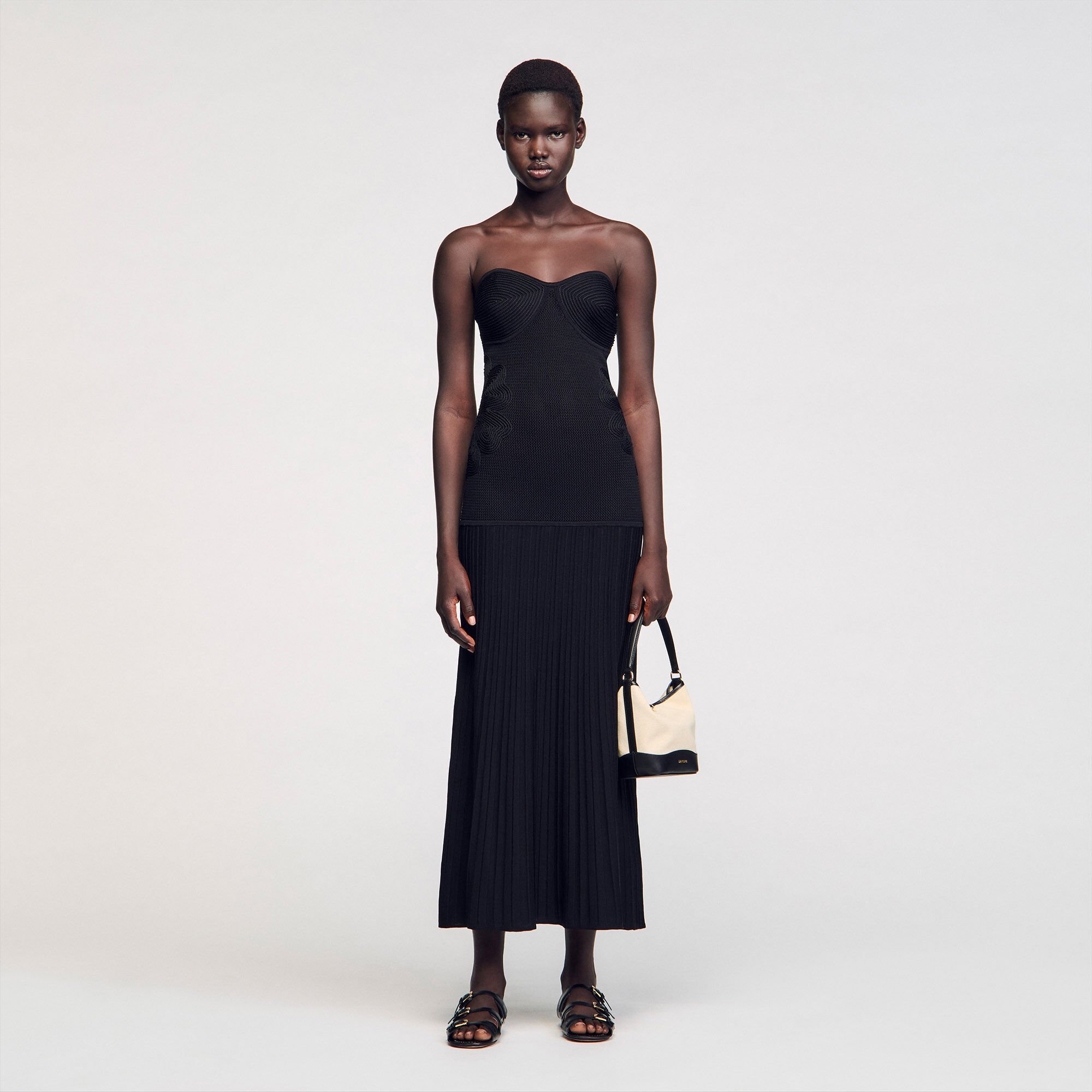 Abito bustier in maglia