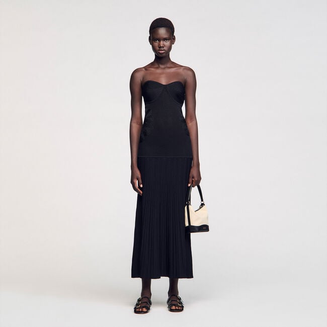 Abito bustier in maglia