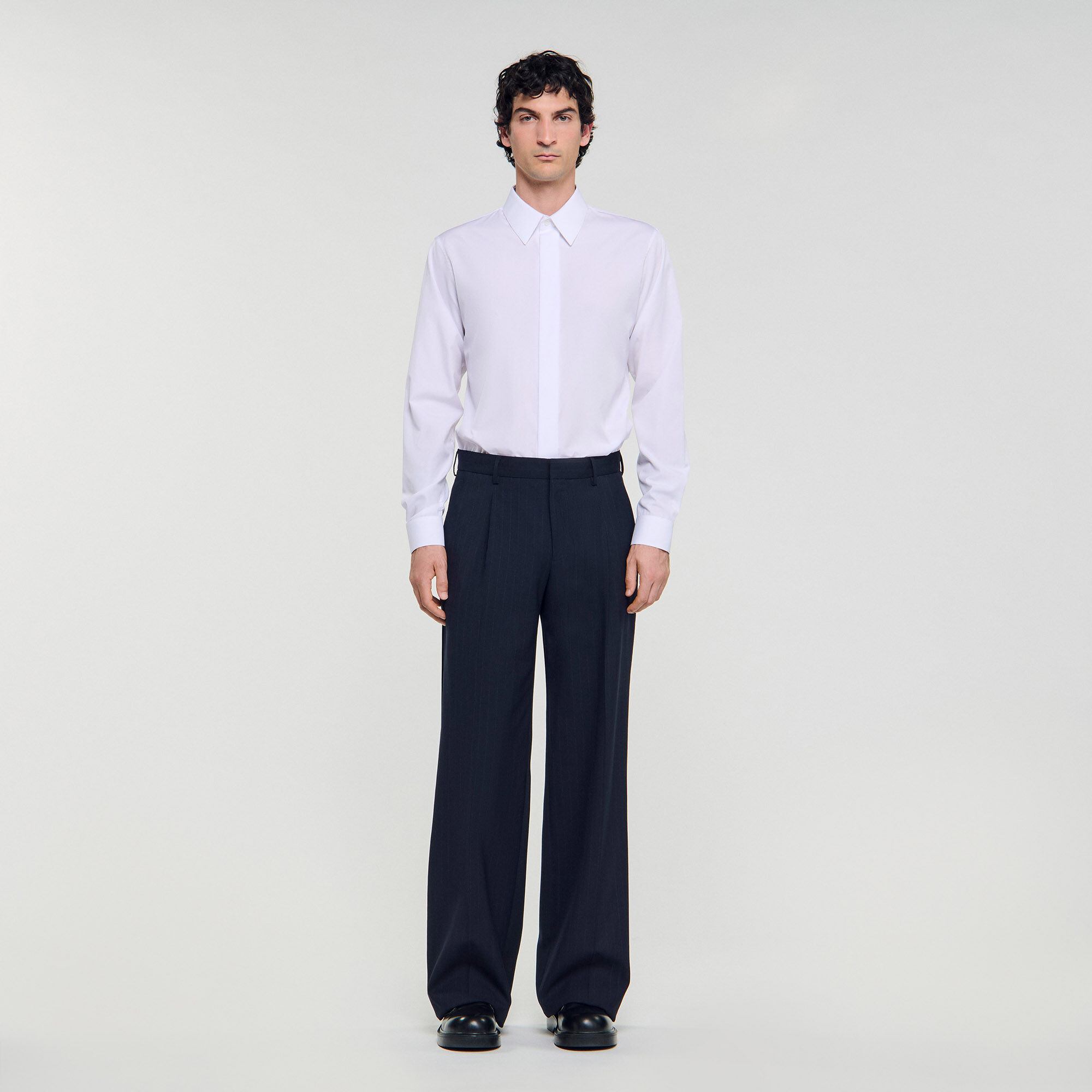 Pantaloni larghi da abito in lana