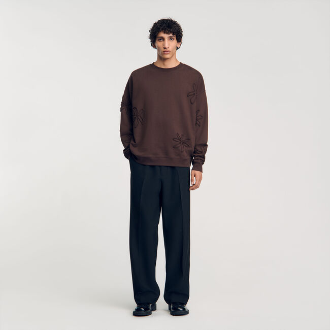 Felpa oversize a fiori