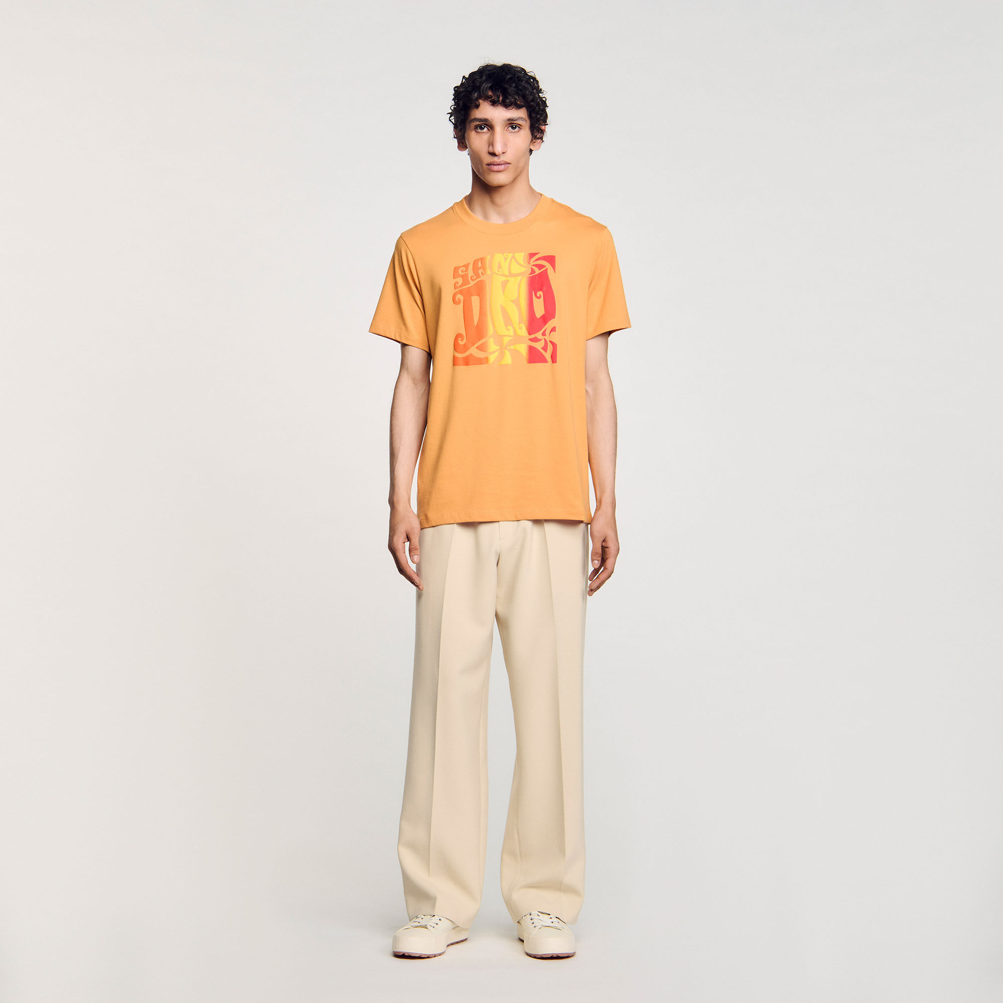 T-shirt in cotone con stampa a onde