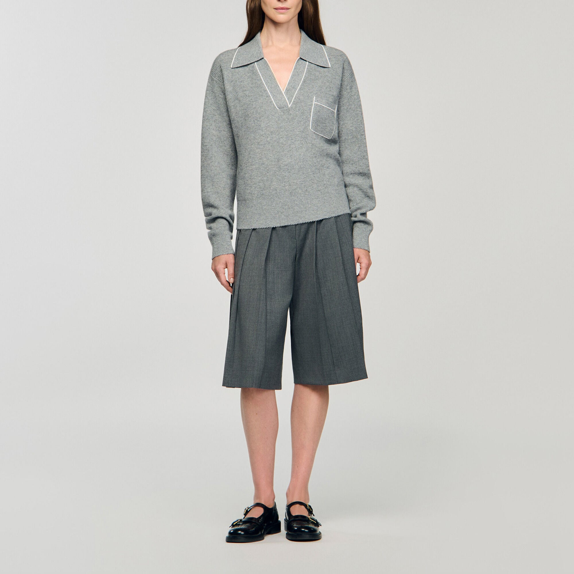 Maglione con colletto a polo aperto - Donna | Sandro