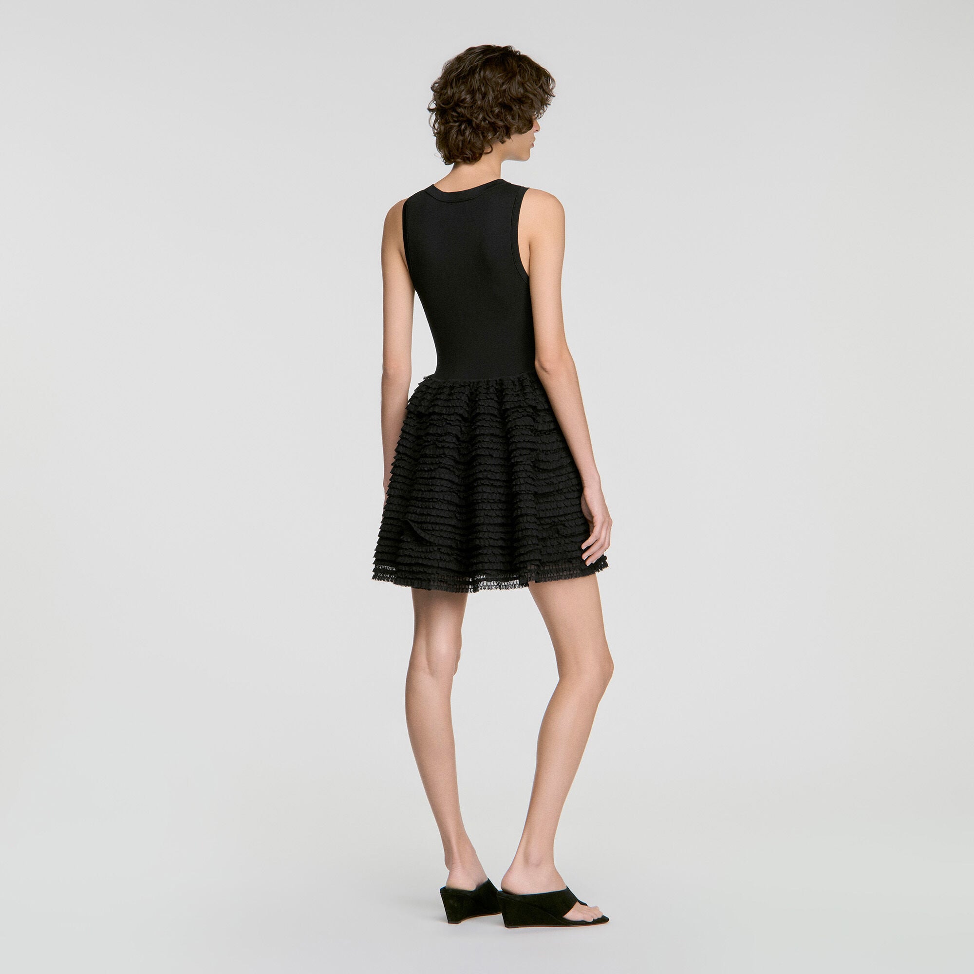 Abito corto con volant in pizzo - Donna | Sandro