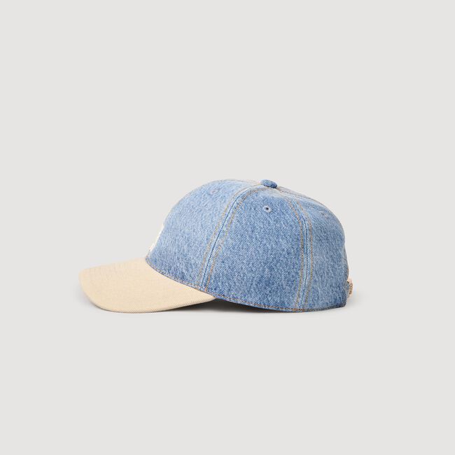 Cappellino in jeans e tela