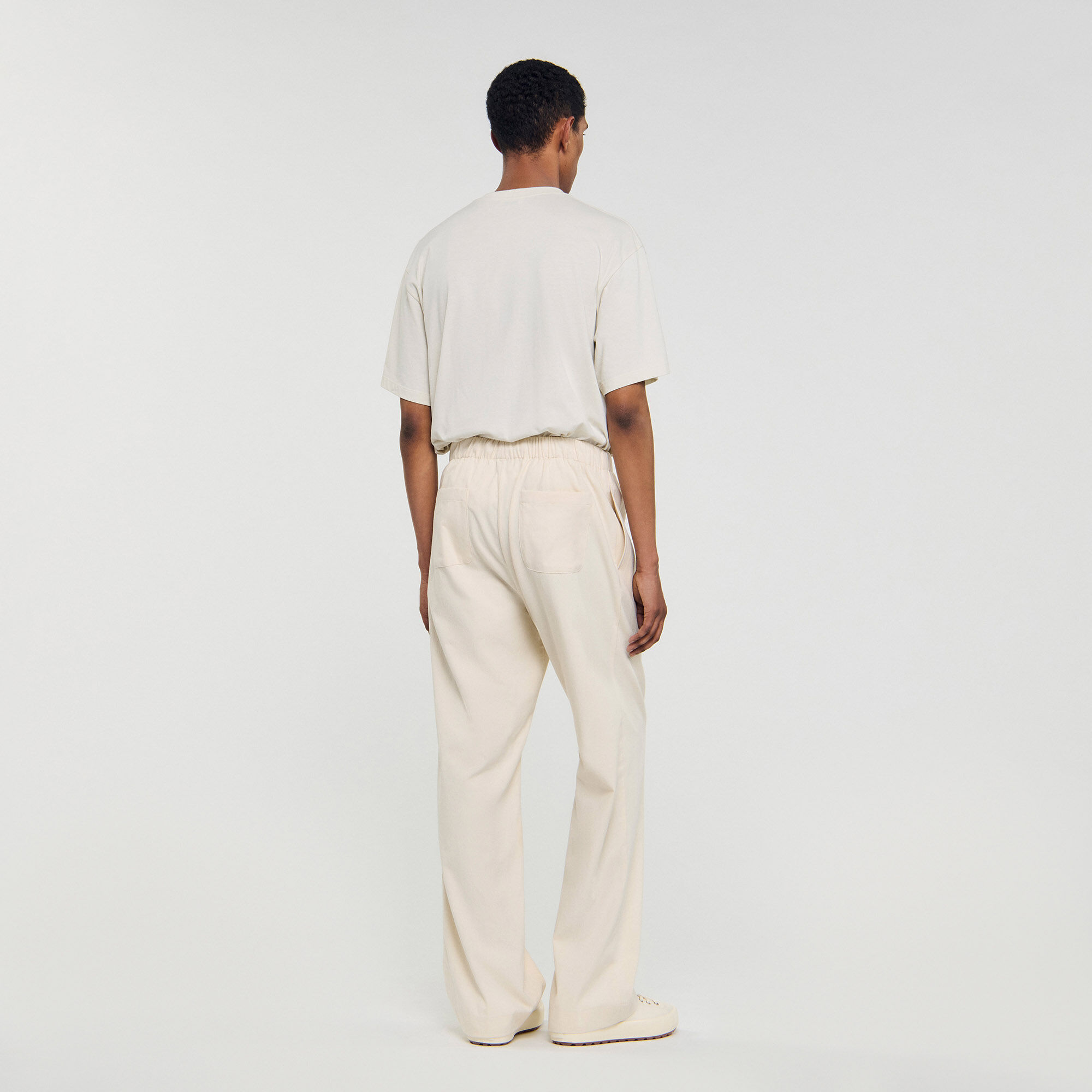 Pantaloni larghi in cotone elasticizzato