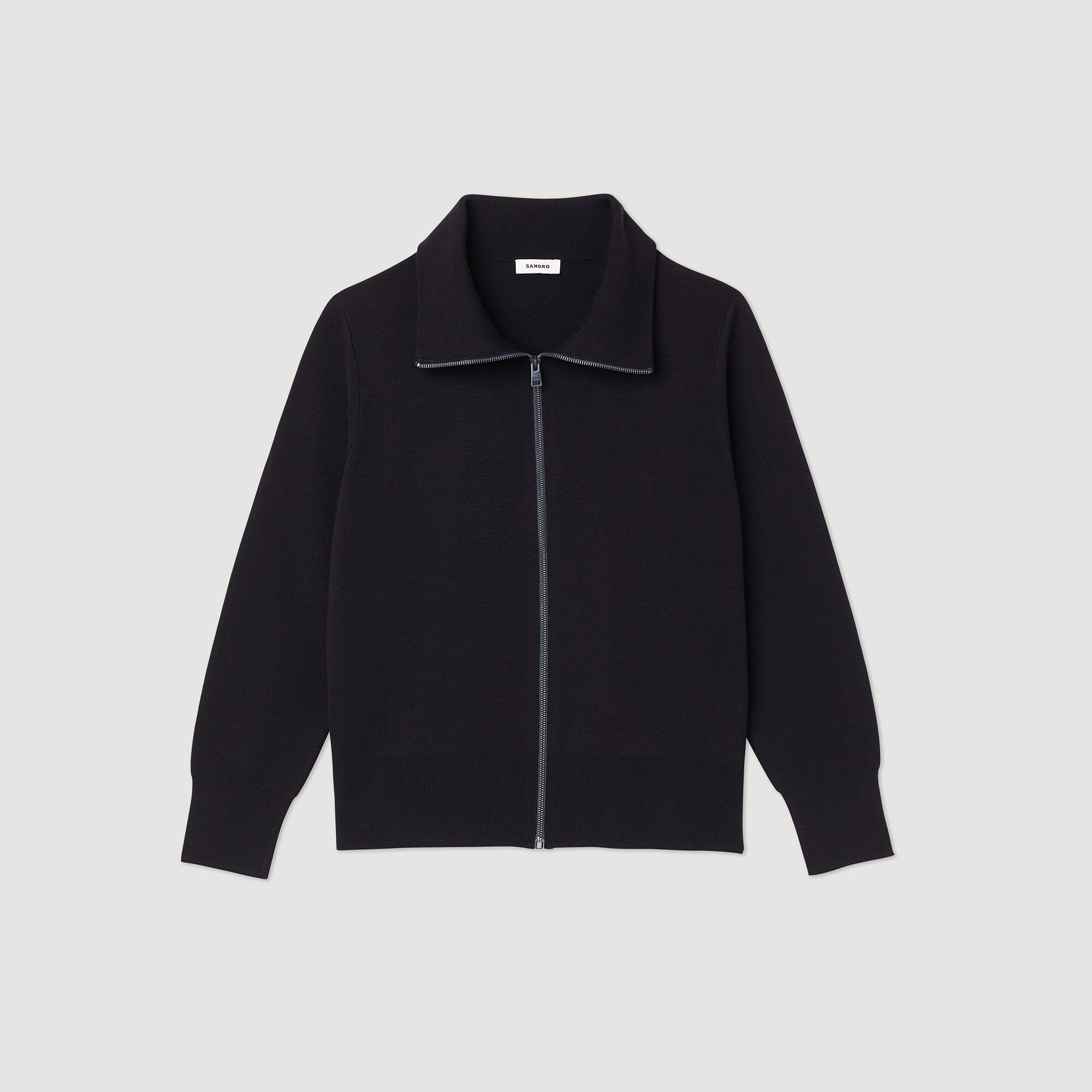Cardigan in lana con zip