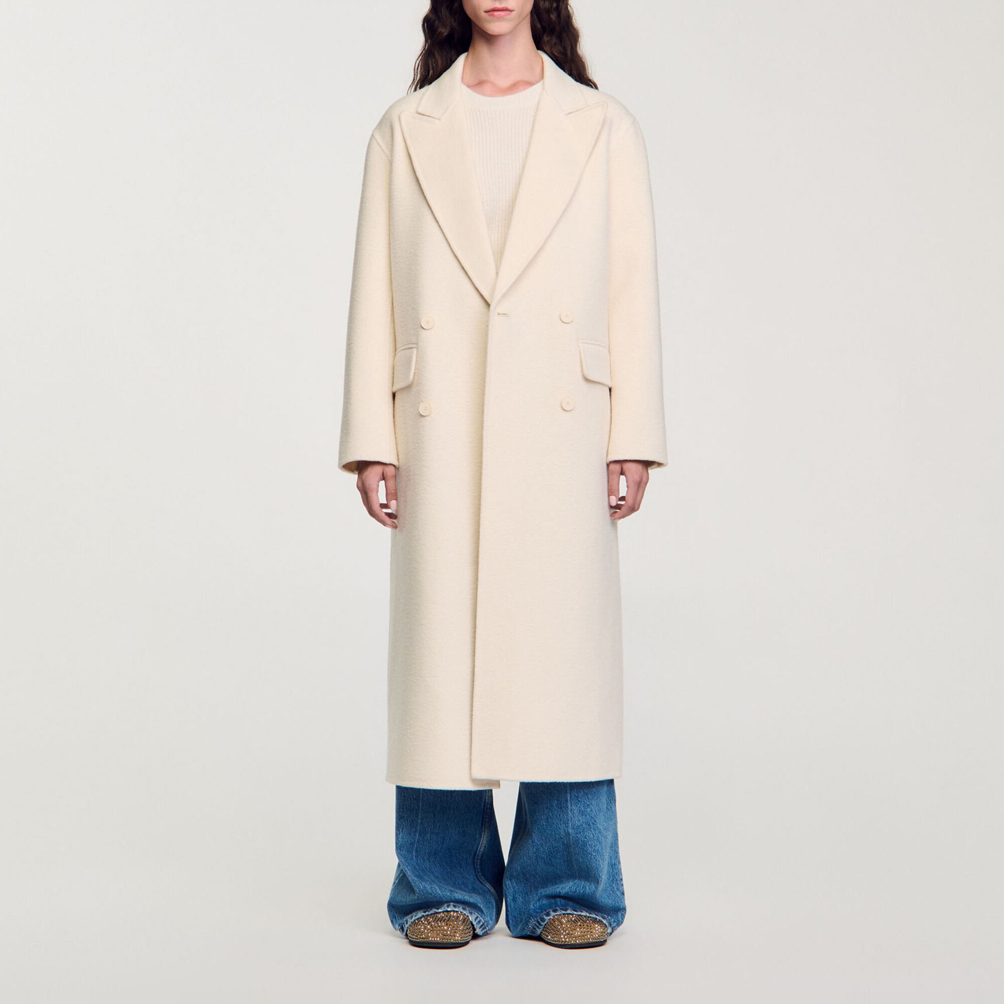 Cappotto lungo in misto lana