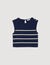 T-shirt a righe senza maniche