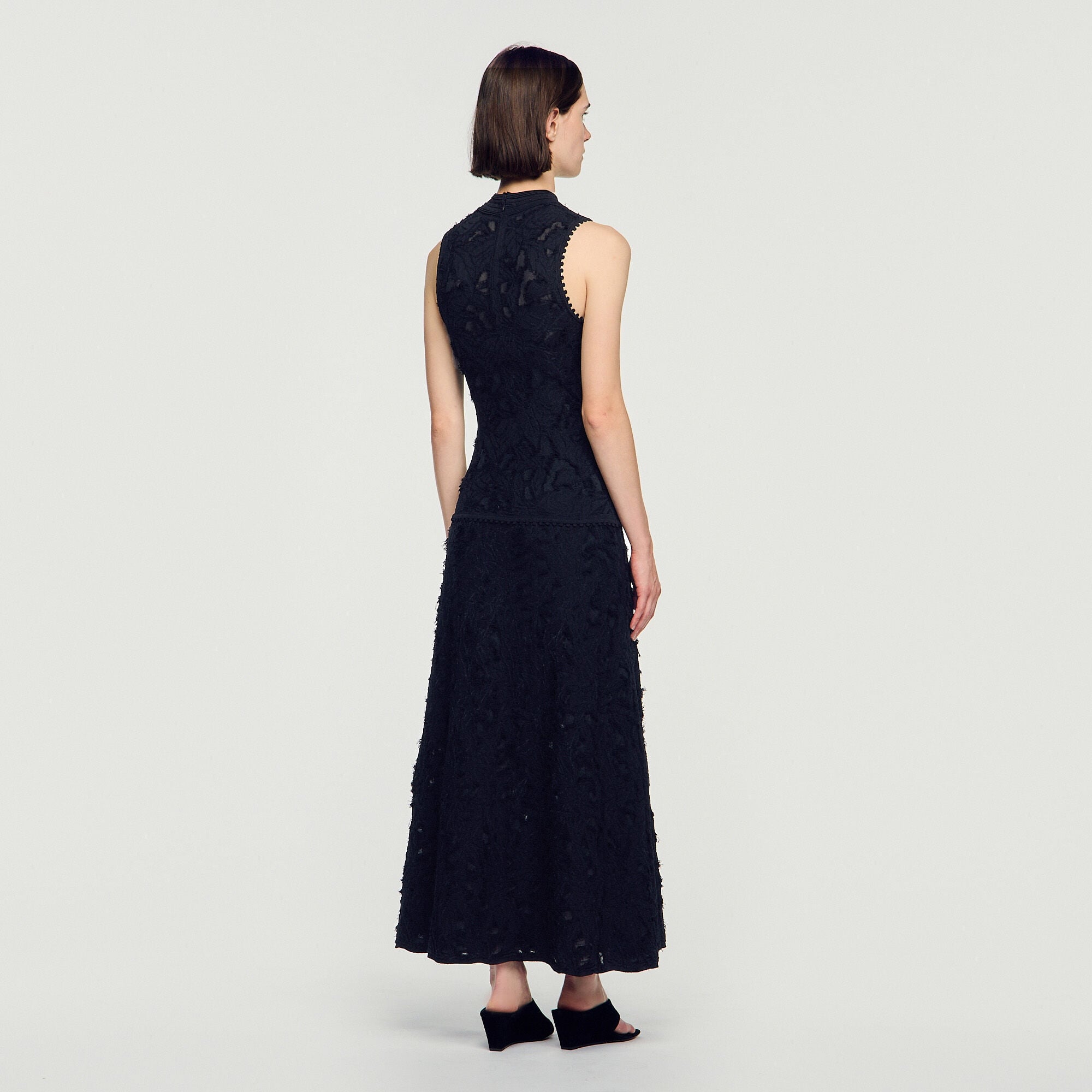 Abito lungo in maglia a fiori - Donna | Sandro