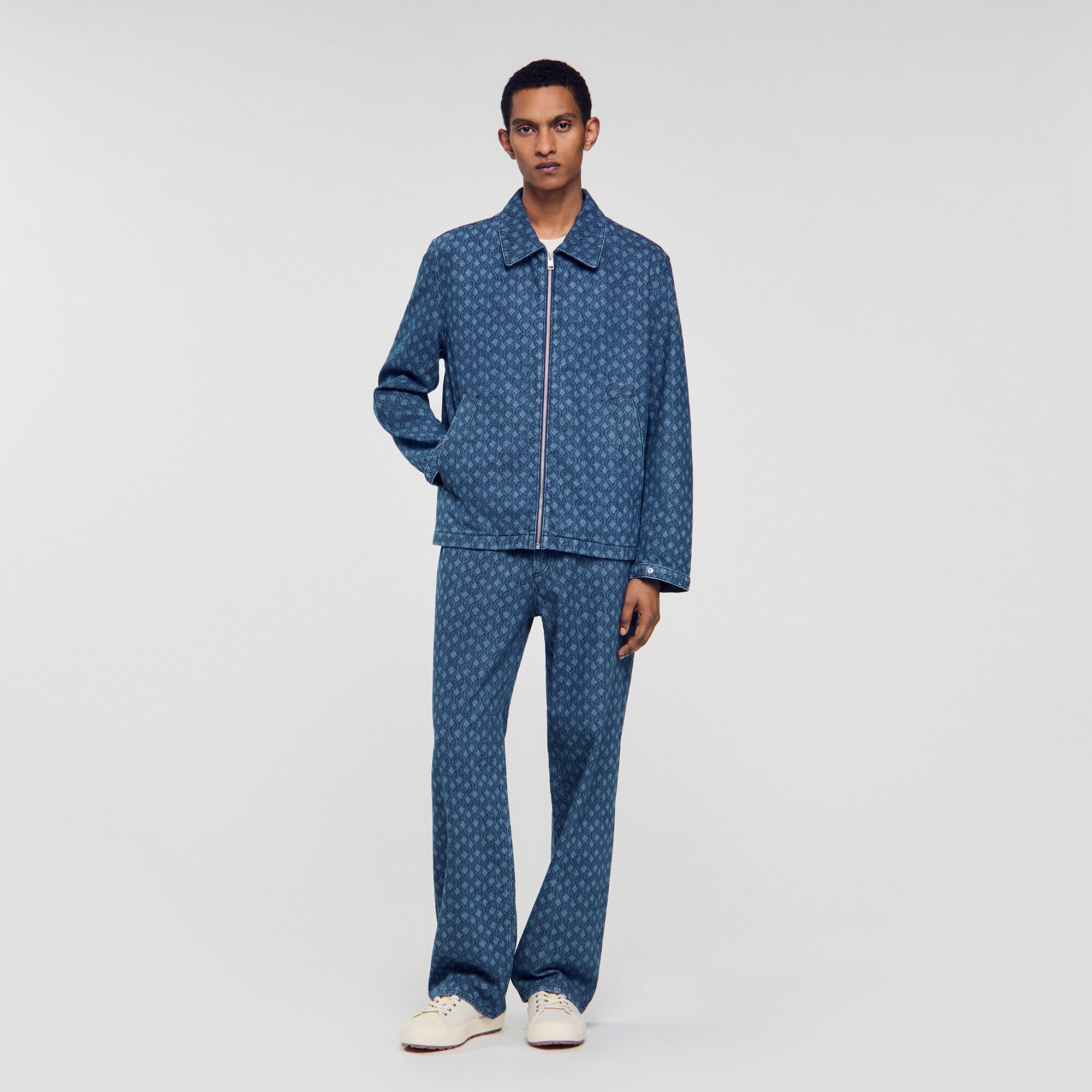 Giacca in denim con motivo a corda