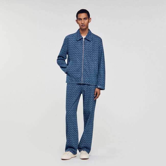 Giacca in denim con motivo a corda
