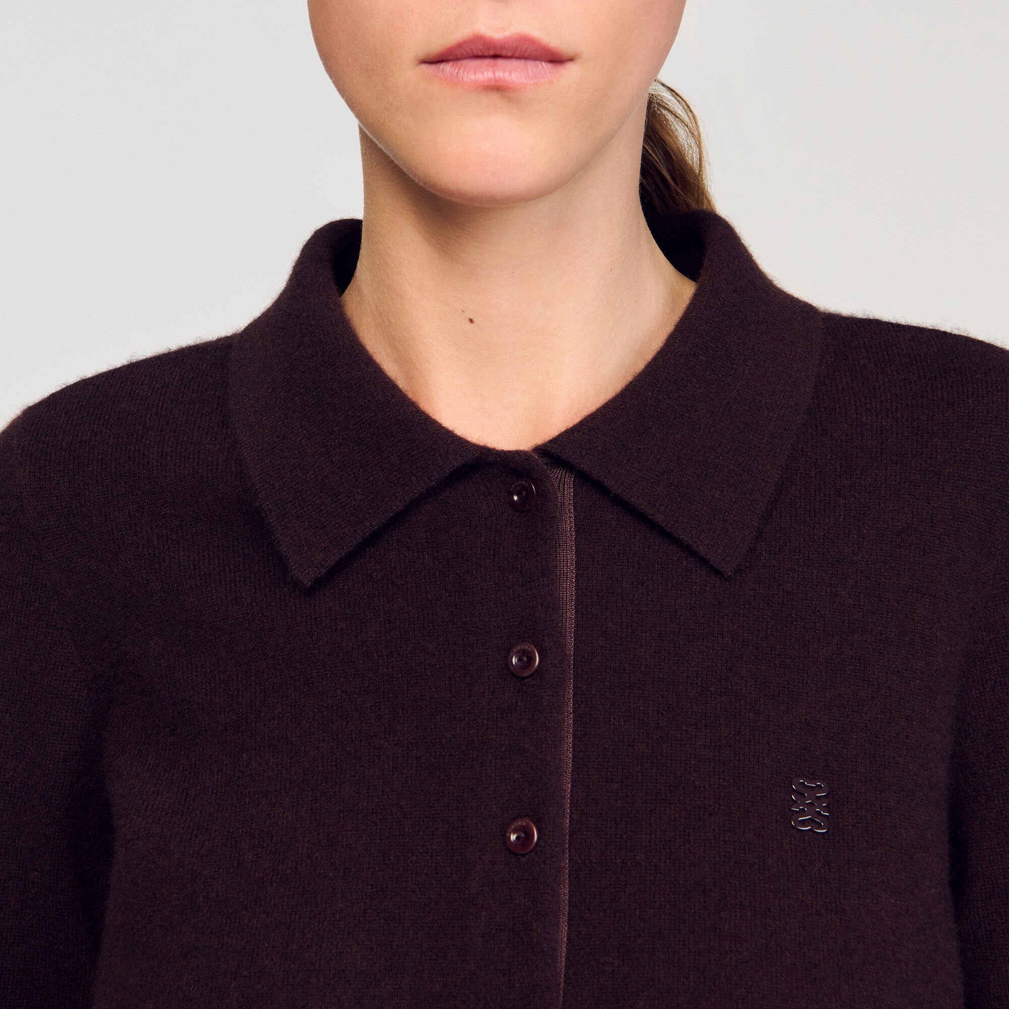 Cardigan con colletto a camicia