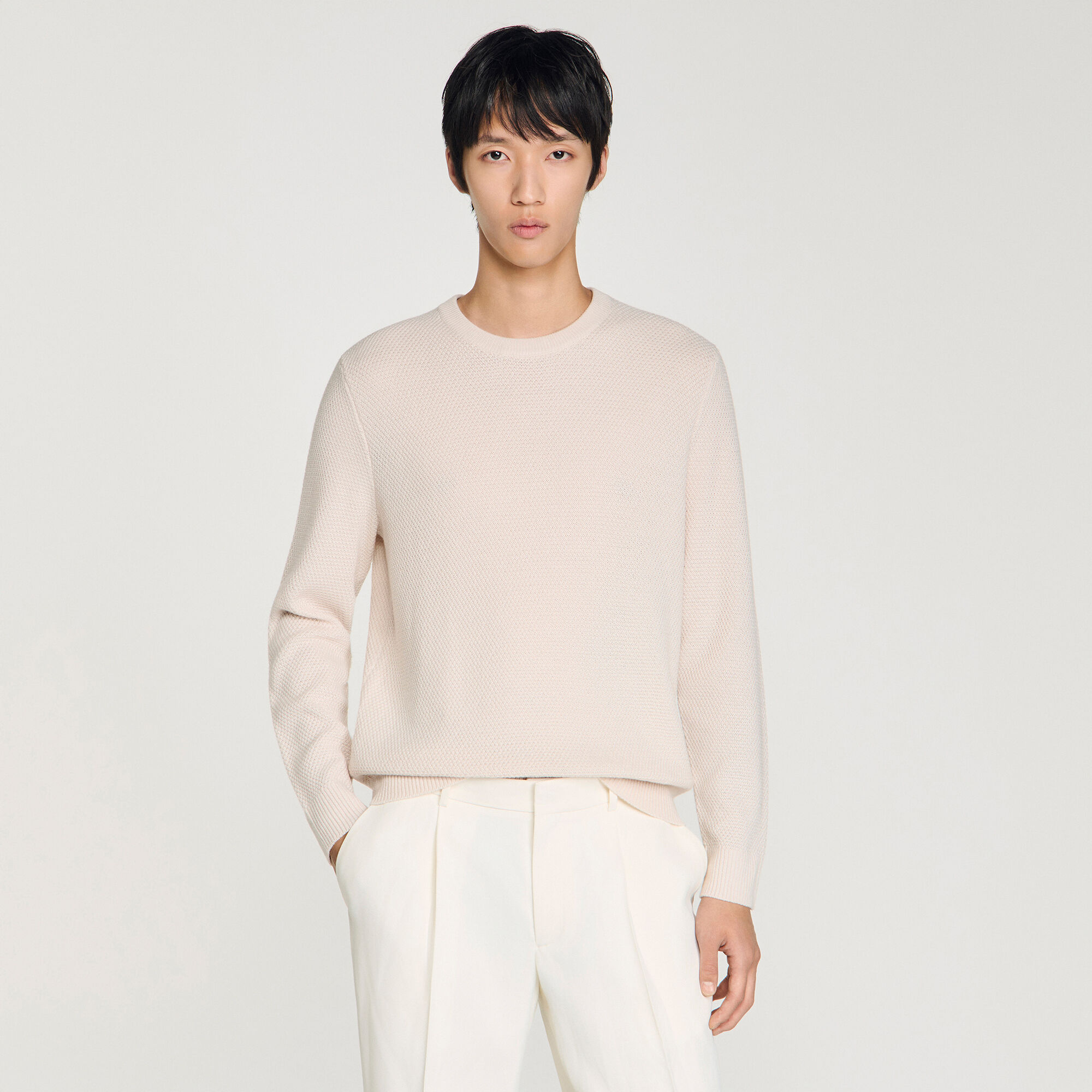 Maglione girocollo a punto riso