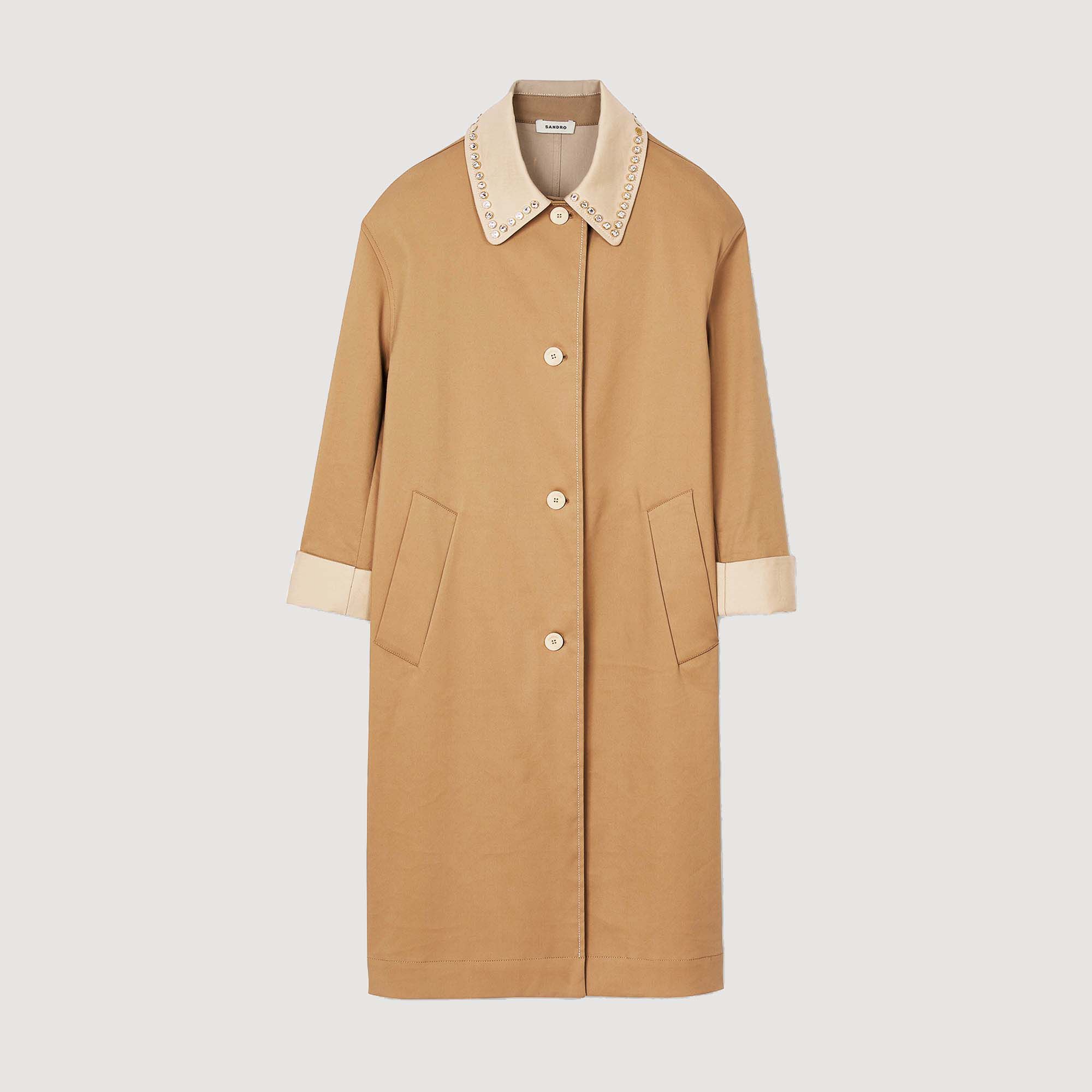 Trench con colletto glitterato