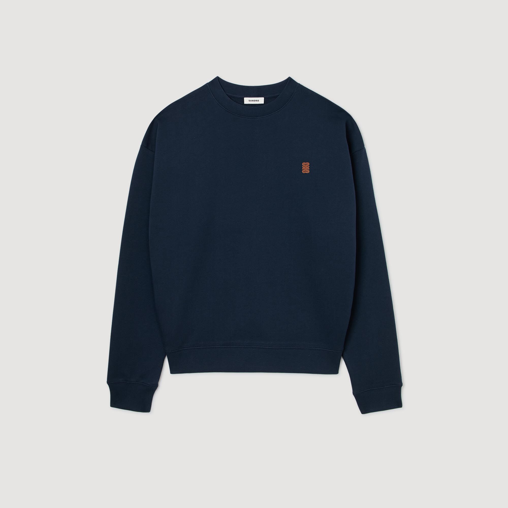 Felpa oversize con inserto in pelle