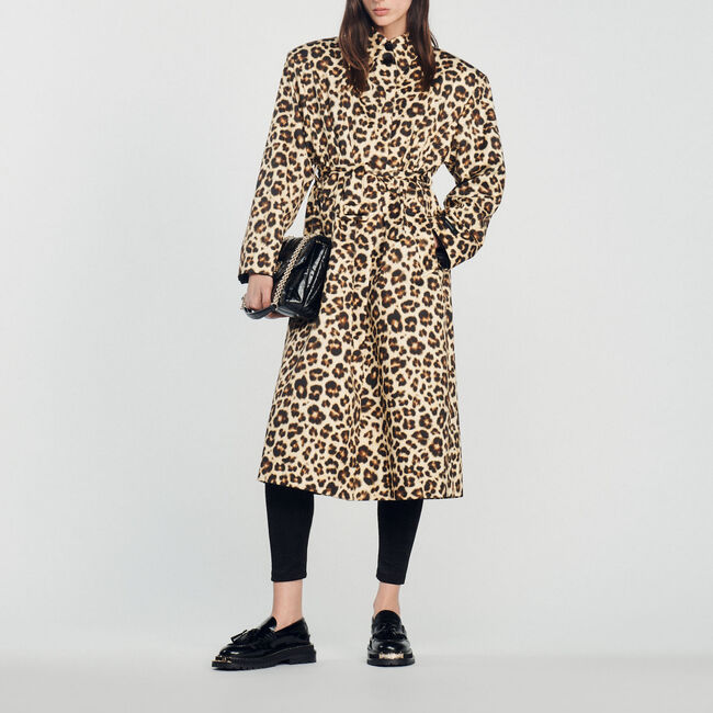 Trench oversize leopardato