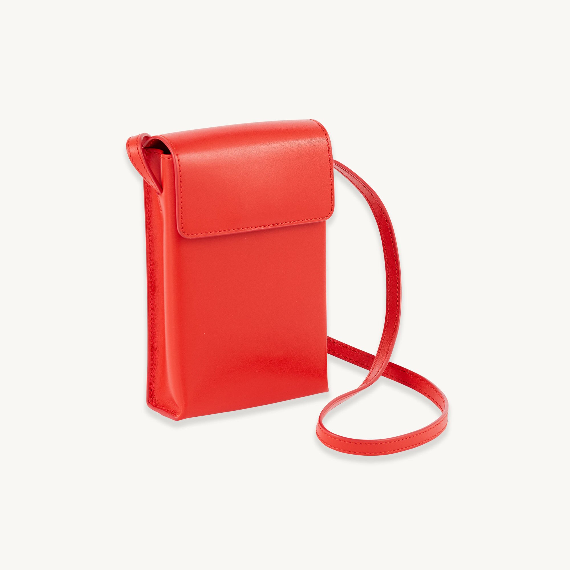 Pochette a tracolla in pelle liscia