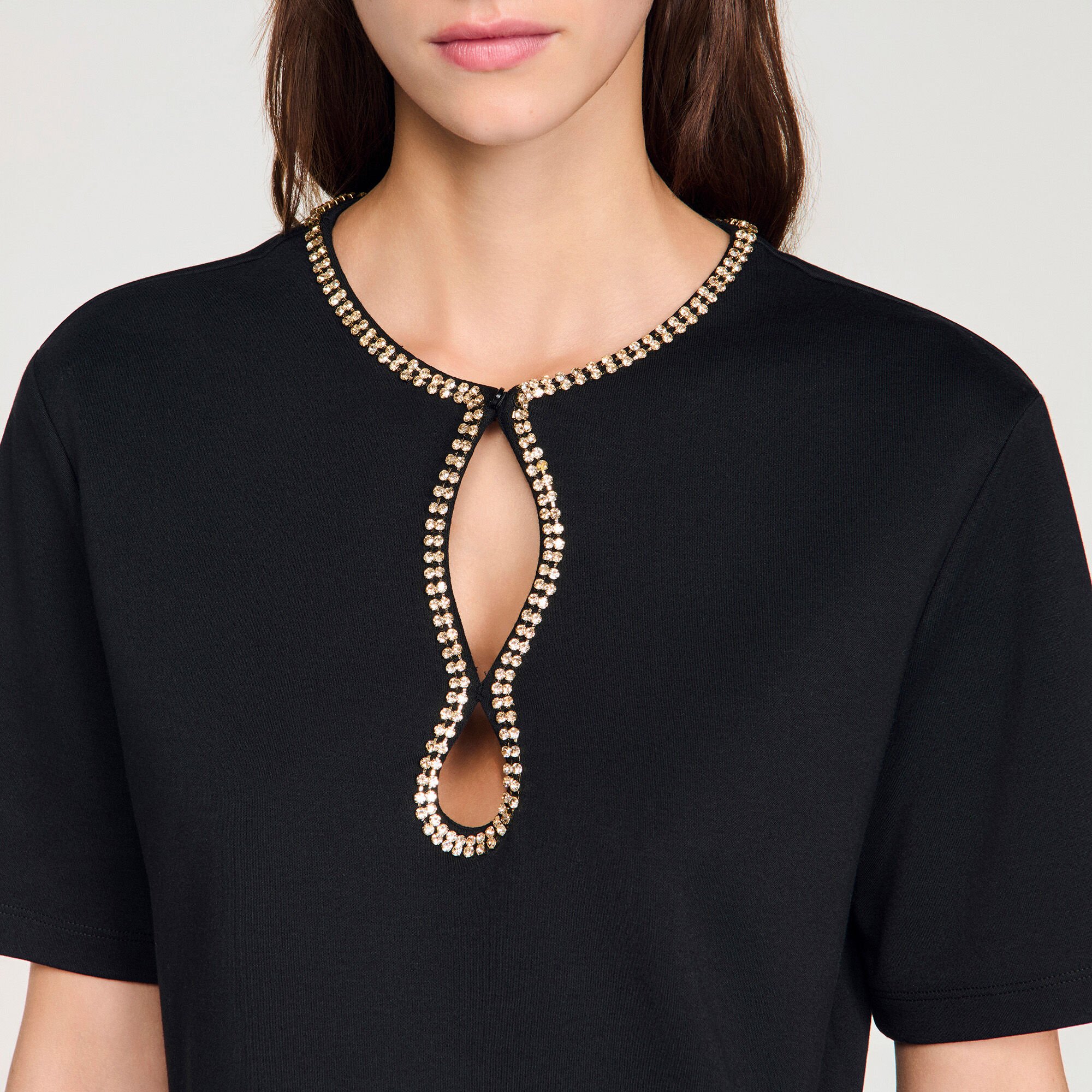 T-shirt corta glitterata