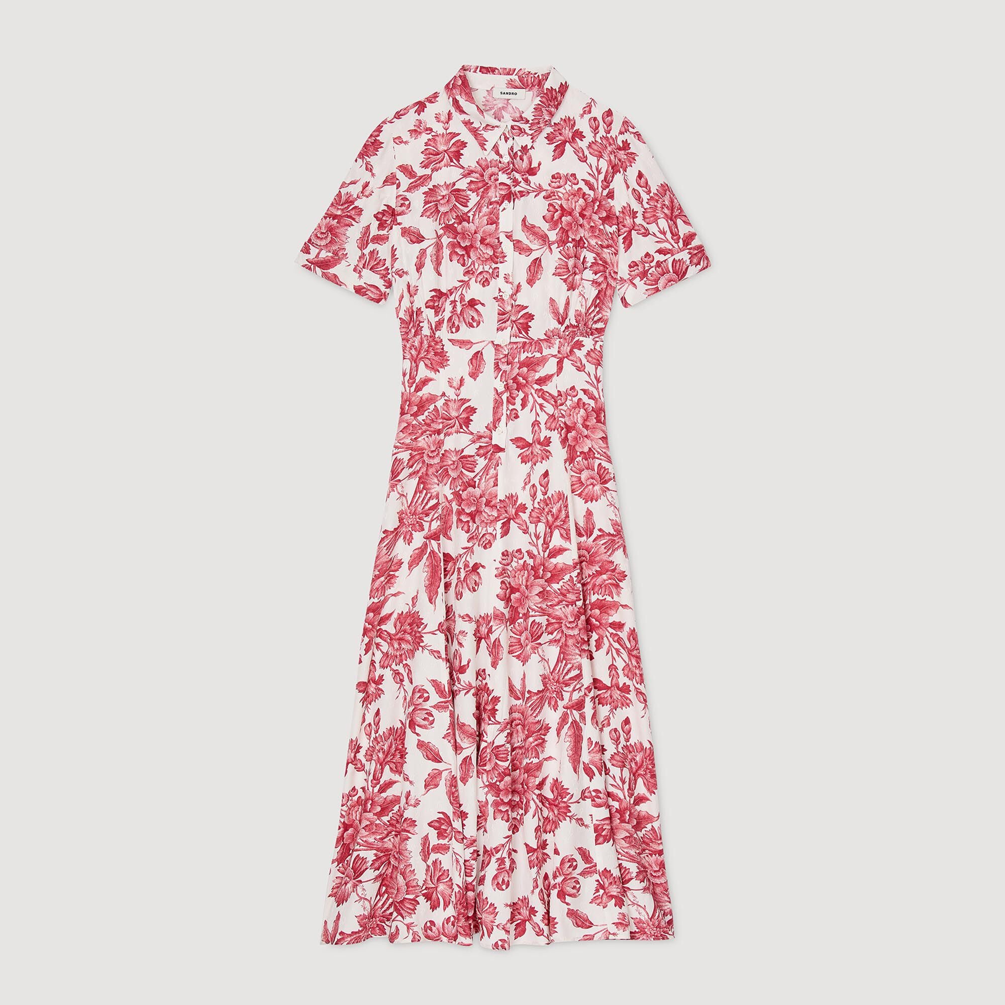 Abito lungo camicia stampa fiorita