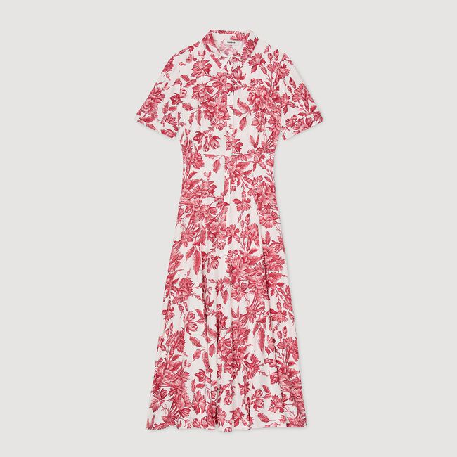 Abito lungo camicia stampa fiorita