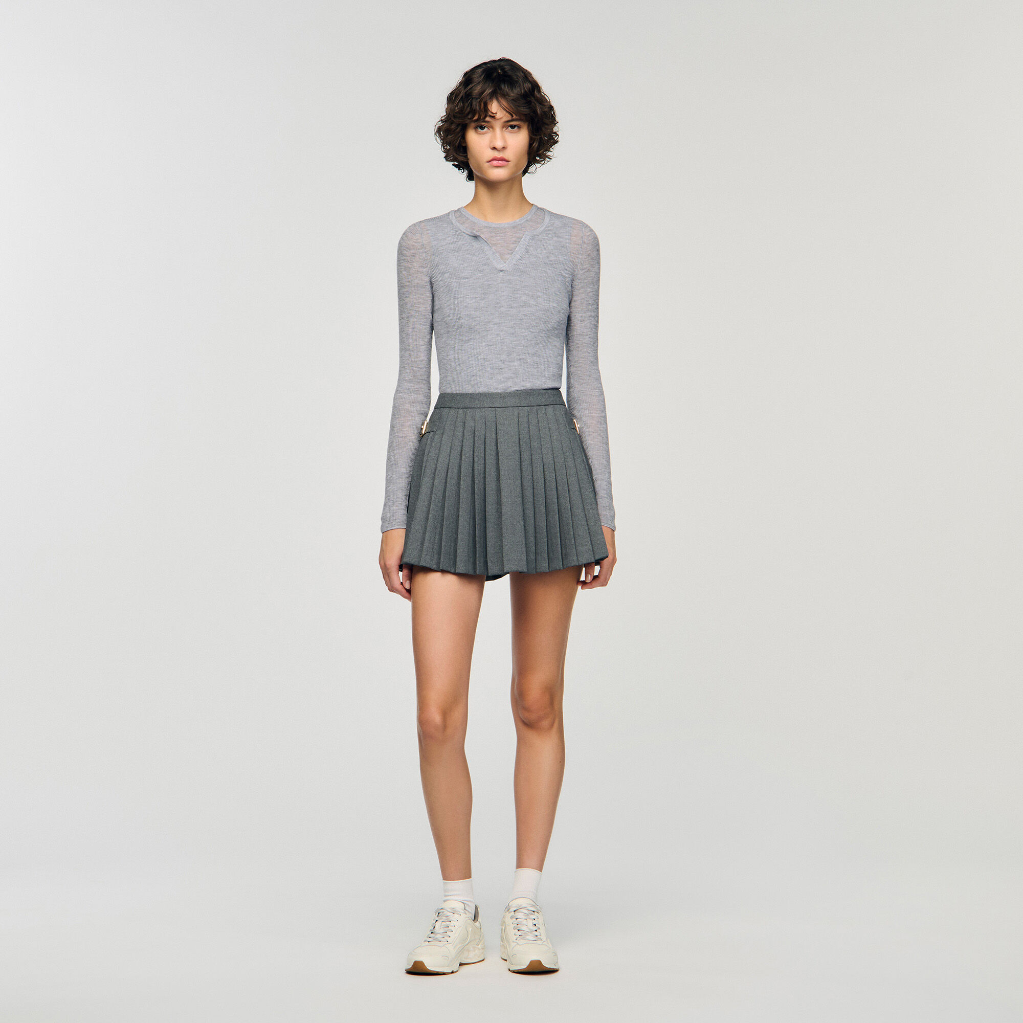 Maglione trompe l'œil in lana