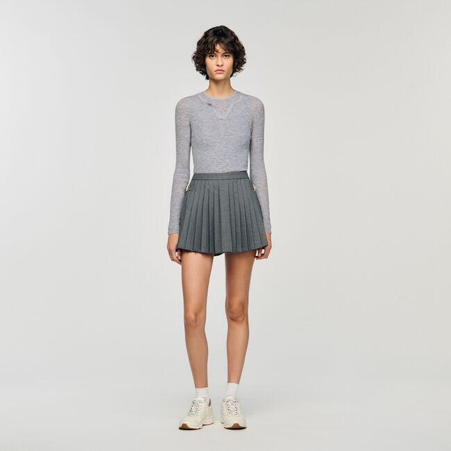 Maglione trompe l'œil in lana