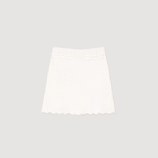 Gonna corta in maglia con perle
