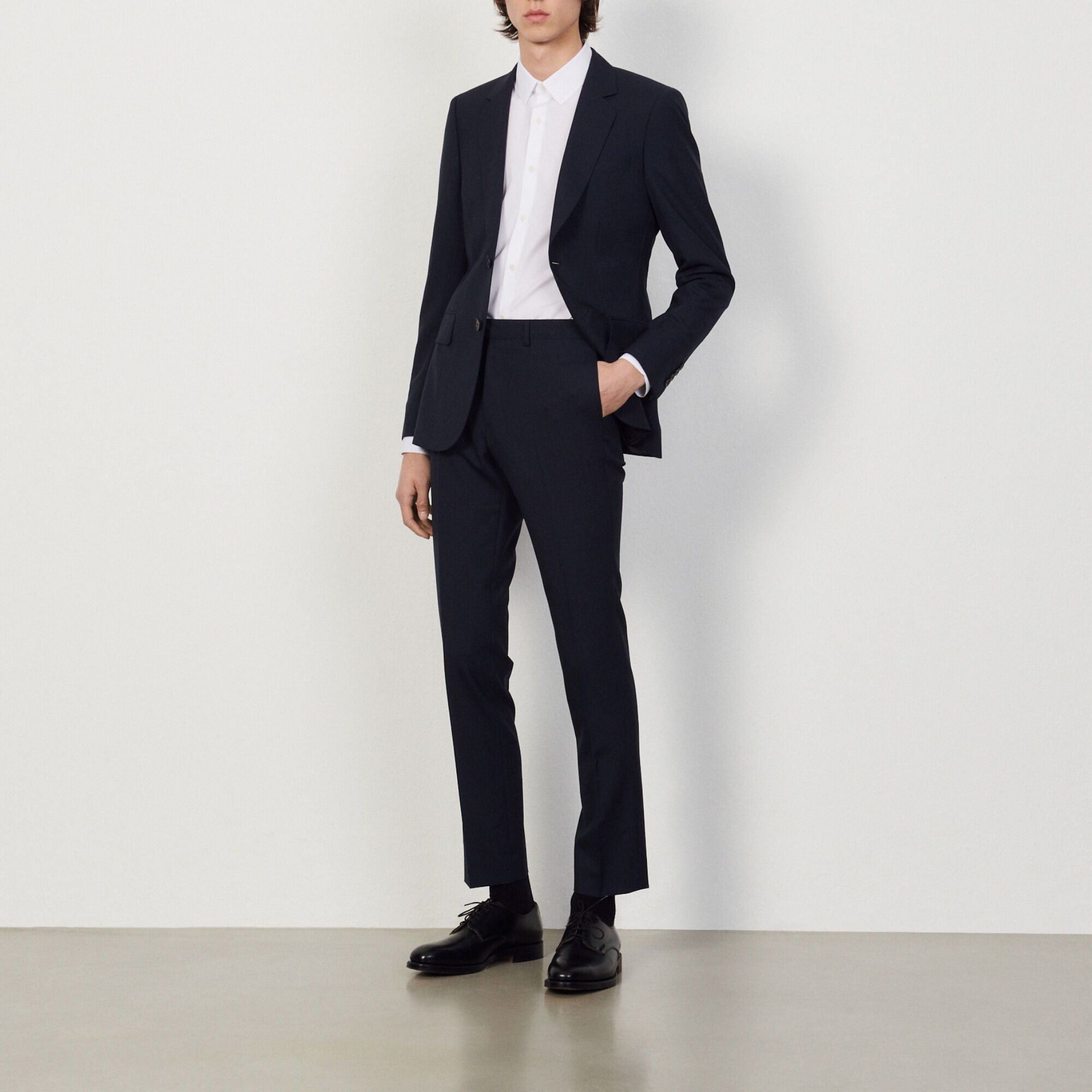 Pantaloni da completo in lana vergine