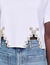 T-shirt corta decorata con strass