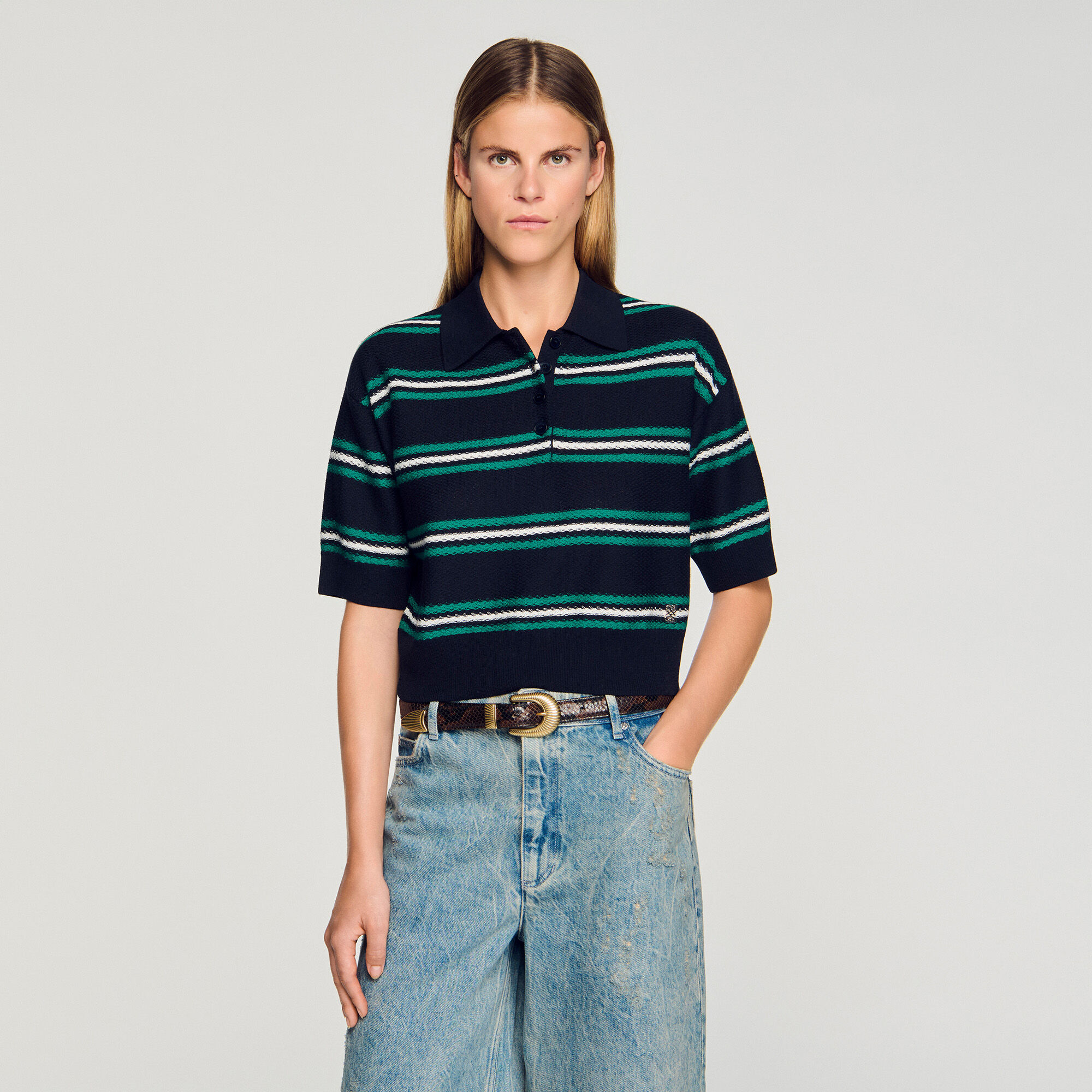 Maglione con colletto a polo