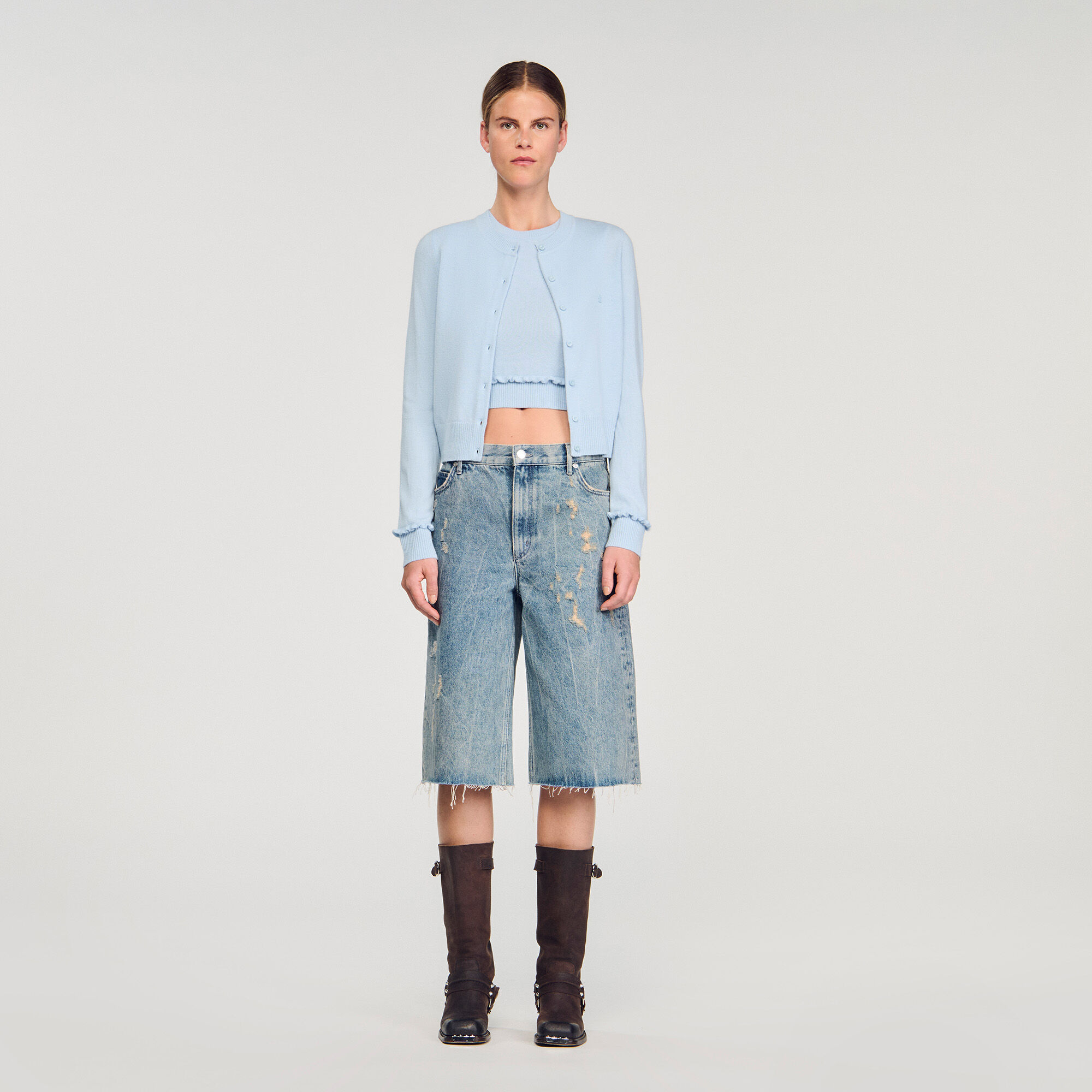 Cardigan con volant
